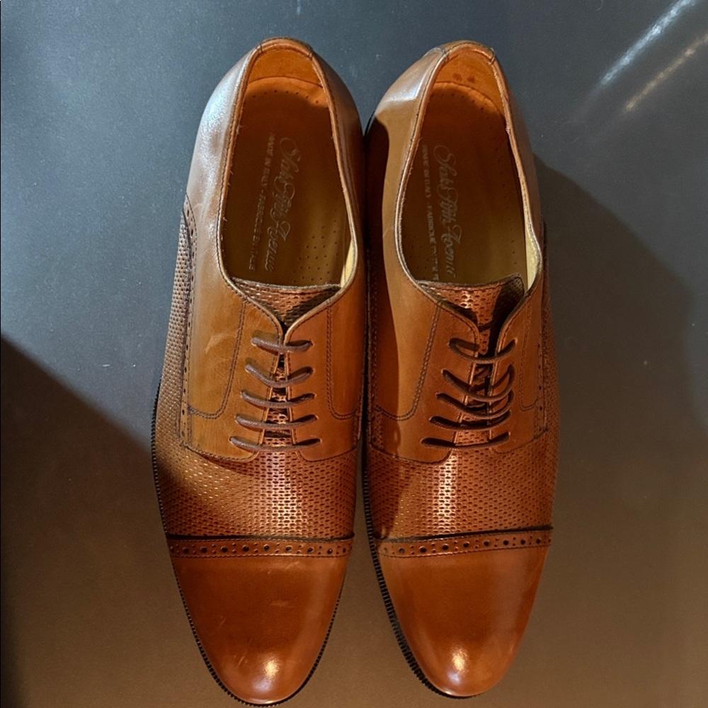 Saks Fifth Avenue Tan Leather Oxfords